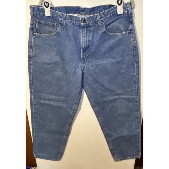 Carhartt Mens Blue Denim Jeans B17 DST 38x30 - Picture 1 of 4